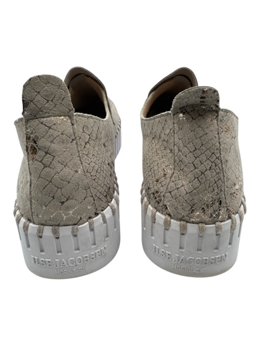 Ilse Jacobsen Shoe Size 38 Gray, Brown, White Leather & Textile Snake Loafers Gray, Brown, White / 38