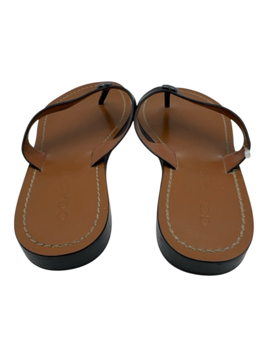 Coach Shoe Size 7.5 Black Leather Heart Charm Thong Sandals Black / 7.5
