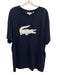 Lacoste Size 4XL Navy Blue & White Cotton Graphic Men's Short Sleeve Navy Blue & White / 4XL