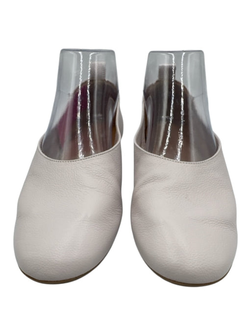 Everlane Shoe Size 7.5 Light Gray Leather Round Toe Pebbled Slip On Flats Light Gray / 7.5