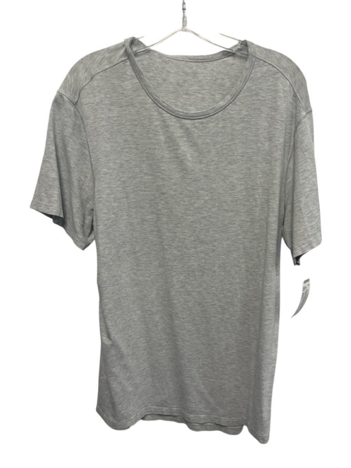 Lululemon Size Est L Light Gray Synthetic Heathered Athletic Men's Short Sleeve Light Gray / Est L