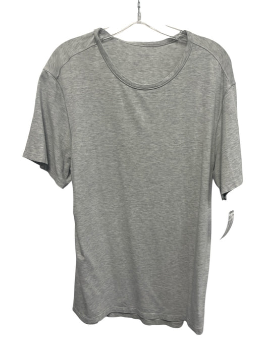 Lululemon Size Est L Light Gray Synthetic Heathered Athletic Men's Short Sleeve Light Gray / Est L