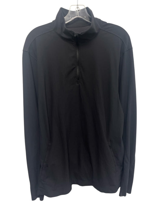 Lululemon Size Est L Black Synthetic Solid Quarter Zip Men's Long Sleeve Shirt Black / Est L