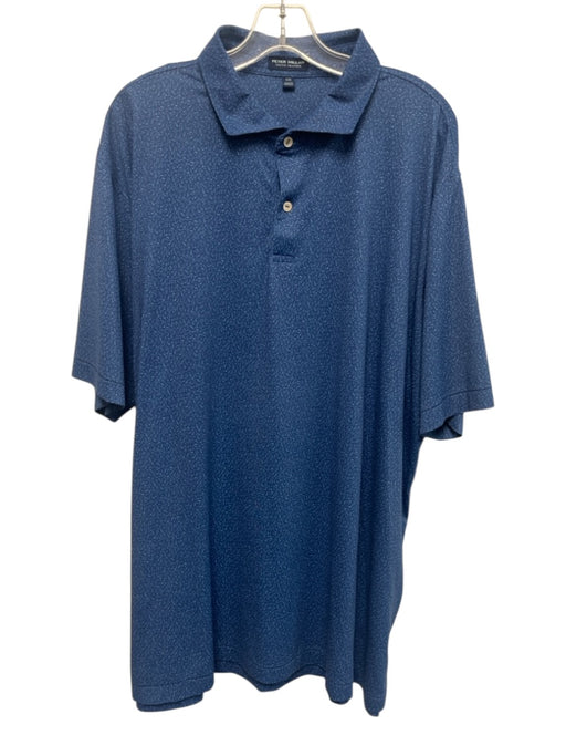 Peter Millar Size XXL Blue Synthetic Music Notes Polo Athleisure Short Sleeve Blue / XXL