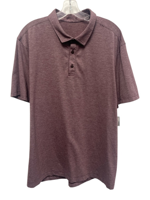Lululemon Size Est XL Purple Synthetic Heathered Athletic Polo Short Sleeve Purple / Est XL
