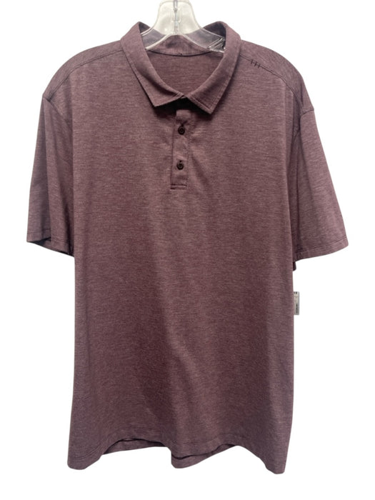 Lululemon Size Est XL Purple Synthetic Heathered Athletic Polo Short Sleeve Purple / Est XL