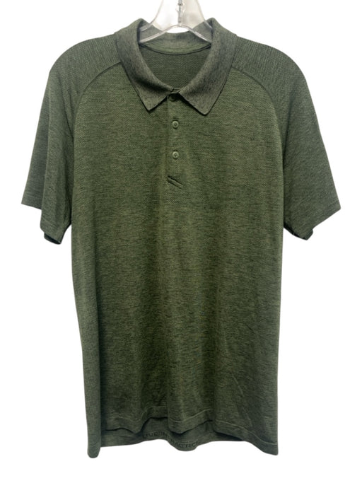 Lululemon Size Est M Green Synthetic Heathered Athletic Polo Men's Short Sleeve Green / Est M