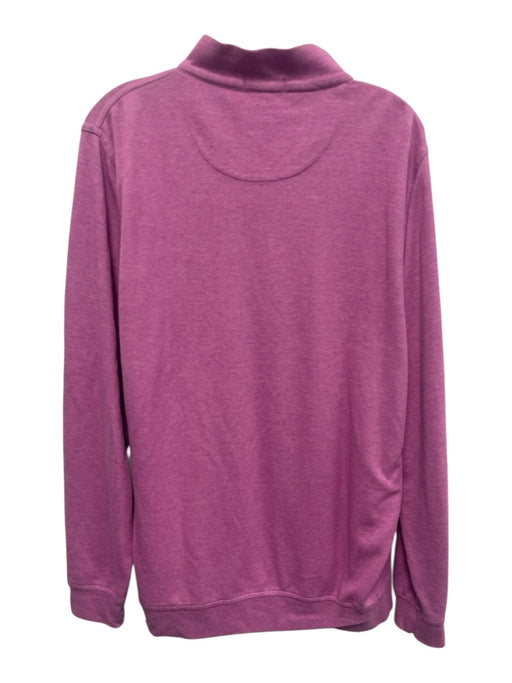 Peter Millar Size L Pink Cotton Blend Solid Quarter Zip Men's Long Sleeve Shirt Pink / L