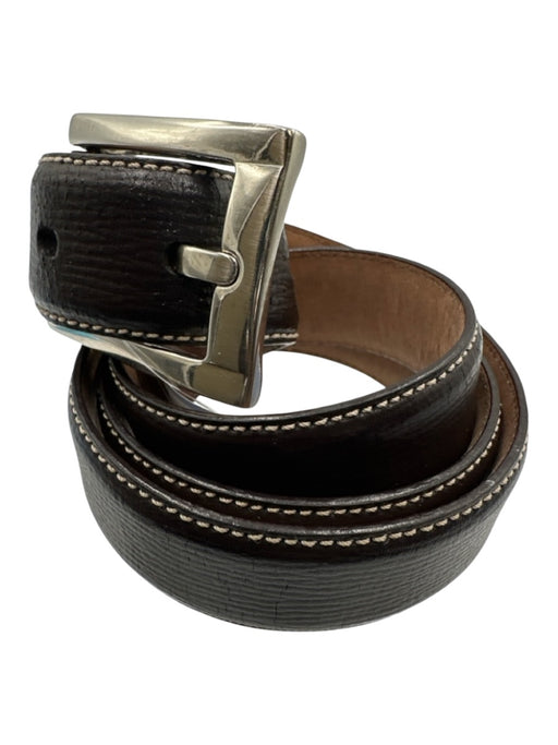 Tumi Brown Leather Solid Men's Belt Brown
