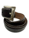 Tumi Brown Leather Solid Men's Belt Brown