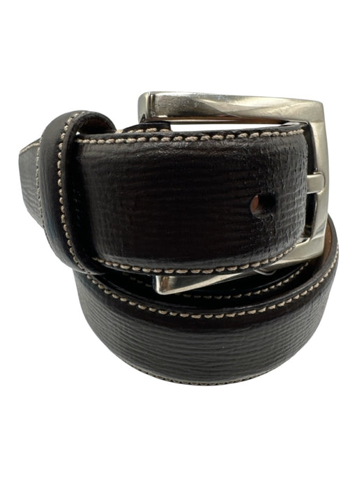 Tumi Brown Leather Solid Men's Belt Brown