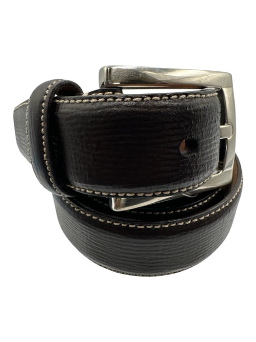 Tumi Brown Leather Solid Men's Belt Brown