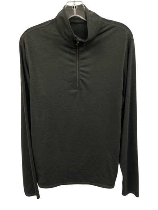 Vuori Size Small Dark Gray Polyester Blend Long Sleeve Heathered Quarter Zip Top Dark Gray / Small