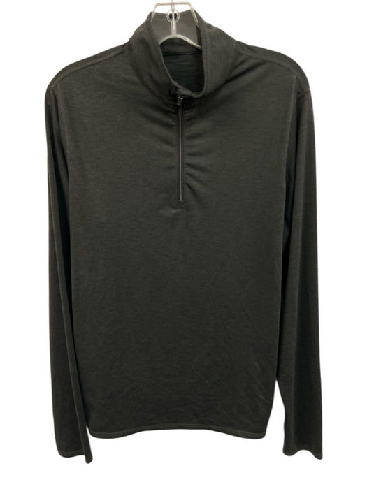 Vuori Size Small Dark Gray Polyester Blend Long Sleeve Heathered Quarter Zip Top Dark Gray / Small