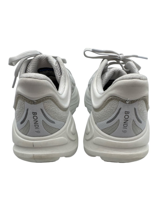 Hoka Shoe Size 9.5 White & Gray Synthetic Mesh Lace Up Logo Foam Sole Sneakers White & Gray / 9.5