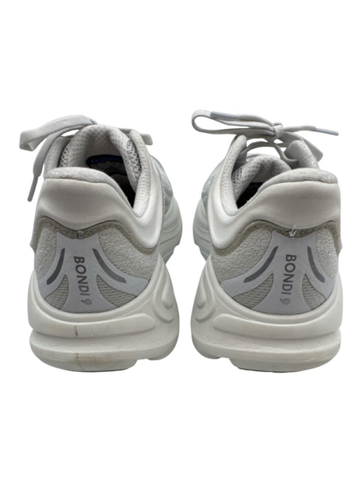 Hoka Shoe Size 9.5 White & Gray Synthetic Mesh Lace Up Logo Foam Sole Sneakers White & Gray / 9.5