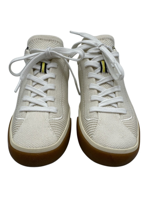Rothy's Shoe Size 7 Cream, Yellow, Blue Synthetic Lace Up Knit Gum Sole Sneakers Cream, Yellow, Blue / 7