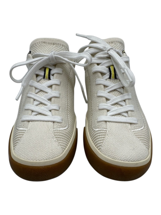 Rothy's Shoe Size 7 Cream, Yellow, Blue Synthetic Lace Up Knit Gum Sole Sneakers Cream, Yellow, Blue / 7