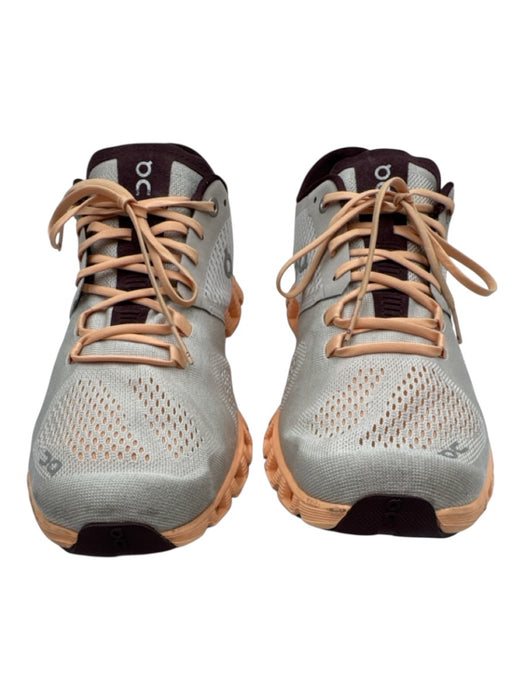 On Cloud Shoe Size 10 Burgundy, Gray, Orange Synthetic Lace Up Low Top Sneakers Burgundy, Gray, Orange / 10