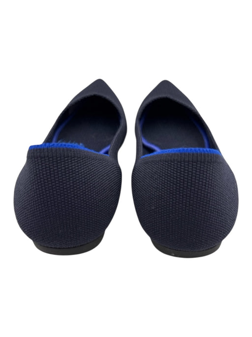 Rothy's Shoe Size 10 Navy Blue Synthetic Pointed Toe Striped Flats Navy Blue / 10