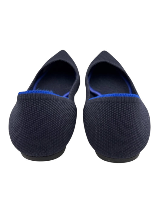 Rothy's Shoe Size 10 Navy Blue Synthetic Pointed Toe Striped Flats Navy Blue / 10