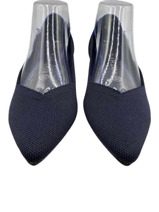 Rothy's Shoe Size 10 Navy Blue Synthetic Pointed Toe Striped Flats Navy Blue / 10