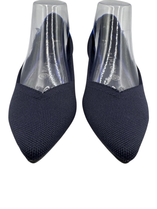 Rothy's Shoe Size 10 Navy Blue Synthetic Pointed Toe Striped Flats Navy Blue / 10