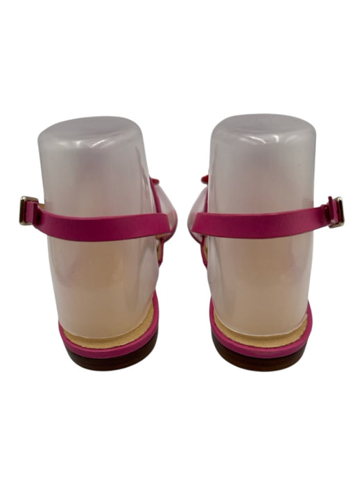Jack Rogers Shoe Size 7 Pink & Red Leather Upper Thong Whipstitch Flat Sandals Pink & Red / 7