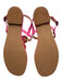 Jack Rogers Shoe Size 7 Pink & Red Leather Upper Thong Whipstitch Flat Sandals Pink & Red / 7