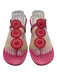 Jack Rogers Shoe Size 7 Pink & Red Leather Upper Thong Whipstitch Flat Sandals Pink & Red / 7