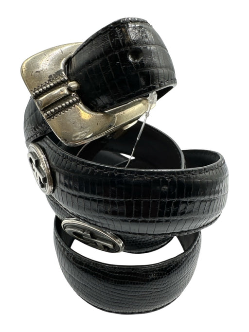 No Brand Black Alligator Men's Belt Black
