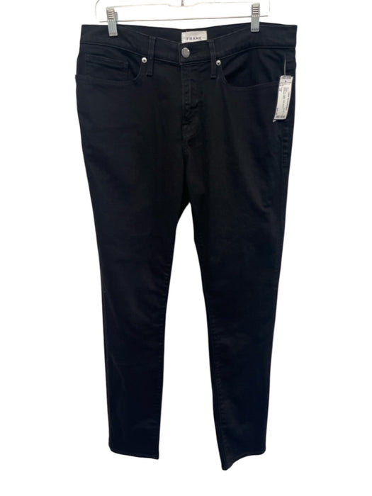 Frame Size 34 Black Cotton Solid Skinny Men's Pants Black / 34