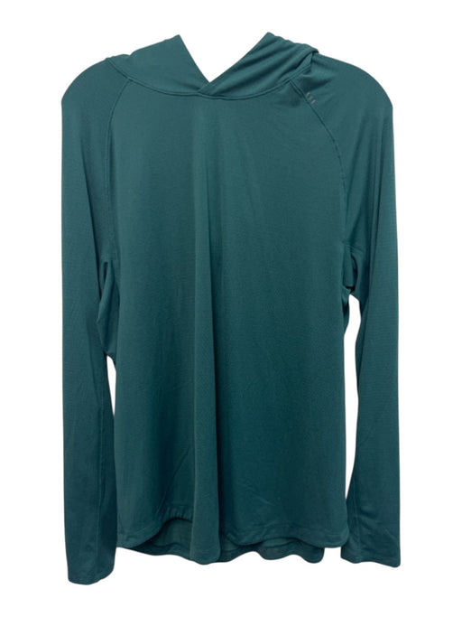 Lululemon Size Est L Green Polyester Blend Striped Hoodie Long Sleeve Shirt Green / Est L