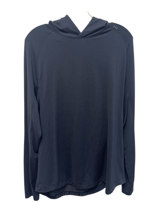 Lululemon Size Est L Navy Blue Polyester Blend Striped Hoodie Long Sleeve Shirt Navy Blue / Est L