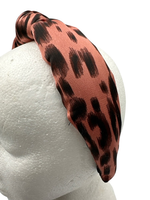 Lele Sadoughi Pink & Brown Animal Print Knot Headband Pink & Brown