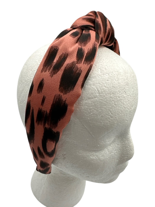 Lele Sadoughi Pink & Brown Animal Print Knot Headband Pink & Brown