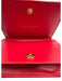 Jill Stuart Red & Gold Leather Rhinestone Gold Tone Hardware Card Holder Wallets Red & Gold
