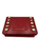 Jill Stuart Red & Gold Leather Rhinestone Gold Tone Hardware Card Holder Wallets Red & Gold