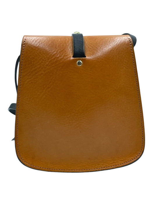 Herbert Frere Soeur Brown, Blue, Black Leather Color Block Buckle Flap Bag Brown, Blue, Black / S