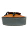 Herbert Frere Soeur Brown, Blue, Black Leather Color Block Buckle Flap Bag Brown, Blue, Black / S