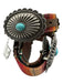 Ariat Brown & Multi Leather Textile Pewter Hardware Turquoise Western Belts Brown & Multi / L