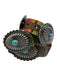 Ariat Brown & Multi Leather Textile Pewter Hardware Turquoise Western Belts Brown & Multi / L
