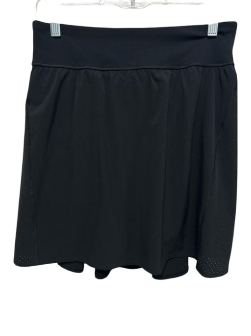 Spanx Size L Black No Fabric Tag Wide Waist Band Perforated Side Slits Skort Black / L