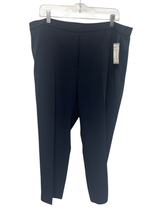 Theory Size 18 Navy Blue Triacetate pleat front Elastic Waist Crop Pants Navy Blue / 18