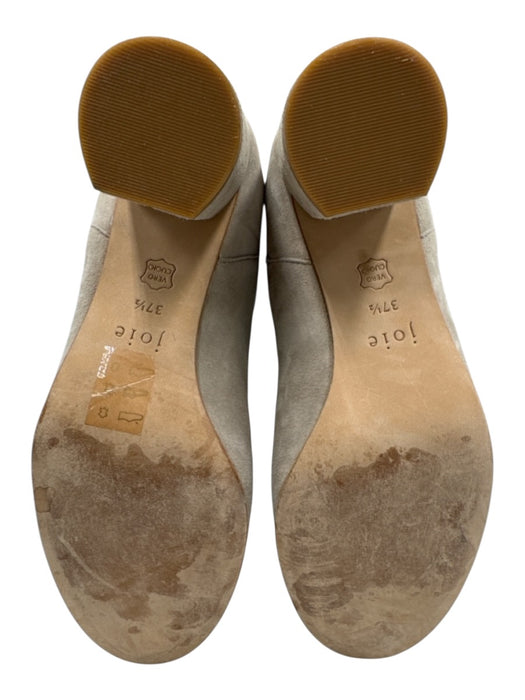 Joie Shoe Size 37.5 Gray Beige Suede Block Heel Ankle Booties Gray Beige / 37.5