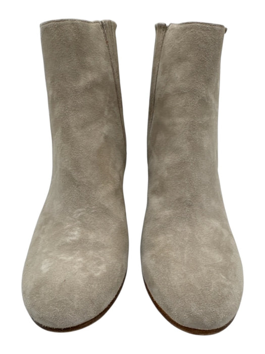 Joie Shoe Size 37.5 Gray Beige Suede Block Heel Ankle Booties Gray Beige / 37.5