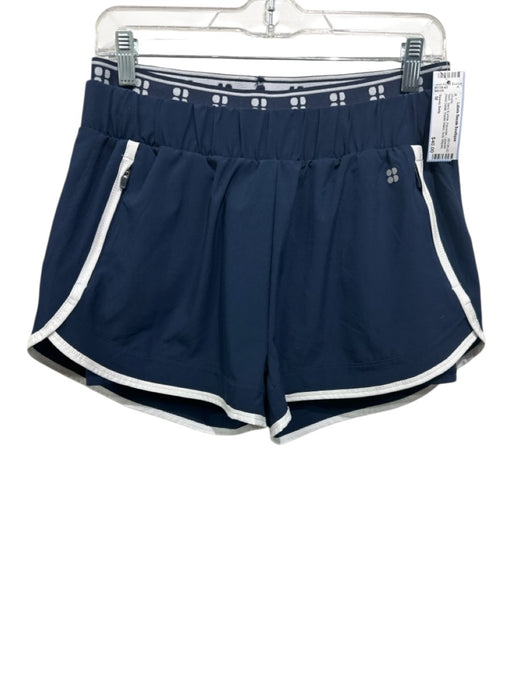 Sweaty Betty Size M Navy & white Polyester Layered Waist Detail Running Shorts Navy & white / M
