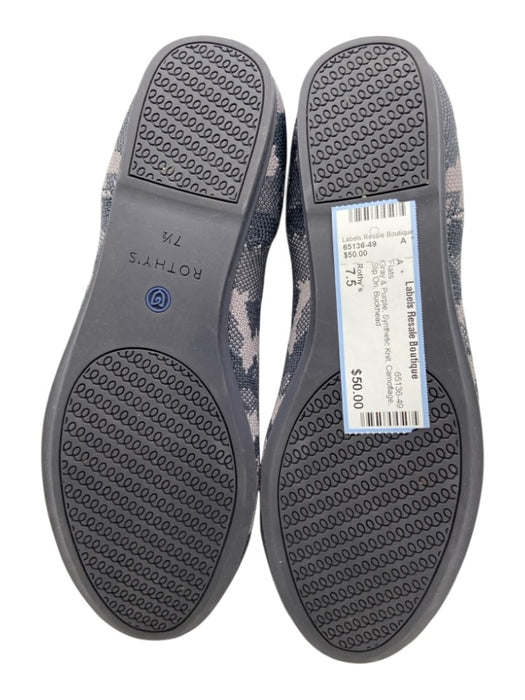 Rothy's Shoe Size 7.5 Gray & Purple Synthetic Knit Camoflage Slip On Flats Gray & Purple / 7.5