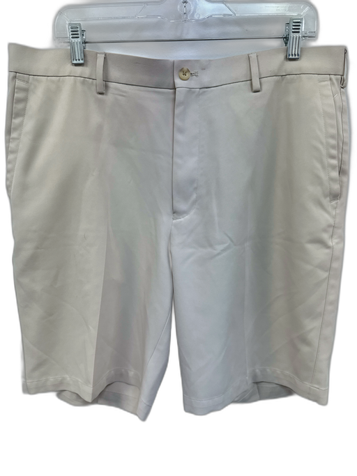 Peter Millar Size 36 Beige Synthetic Solid Khaki Athleisure Men's Shorts Beige / 36