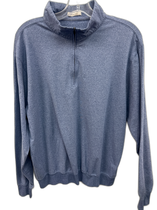 Oliver Ridley Size M Blue Synthetic Heathered Quarter Zip Long Sleeve Shirt Blue / M